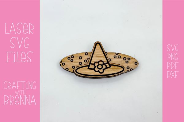 Witch Hat Hair Clip Laser SVG File SVG Crafting With Brenna 
