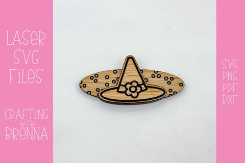 Witch Hat Hair Clip Laser SVG File SVG Crafting With Brenna 