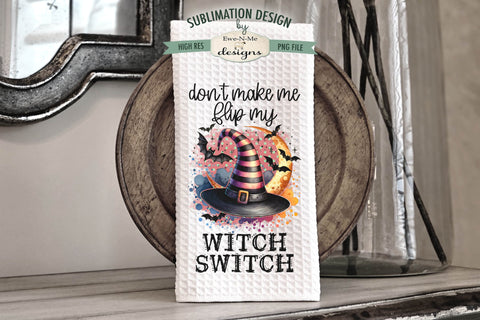 Witch Hat Halloween Kitchen Towel Sublimation Designs Sublimation Ewe-N-Me Designs 