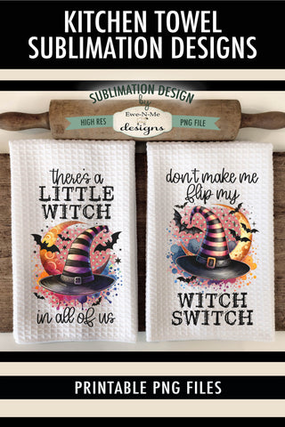 Witch Hat Halloween Kitchen Towel Sublimation Designs Sublimation Ewe-N-Me Designs 