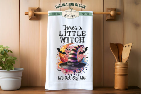 Witch Hat Halloween Kitchen Towel Sublimation Designs Sublimation Ewe-N-Me Designs 