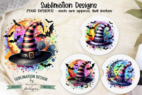 Witch Hat Halloween Sublimation Designs | Halloween PNG Sublimation Ewe-N-Me Designs 