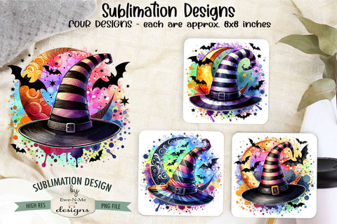 Witch Hat Halloween Sublimation Designs | Halloween PNG Sublimation Ewe-N-Me Designs 