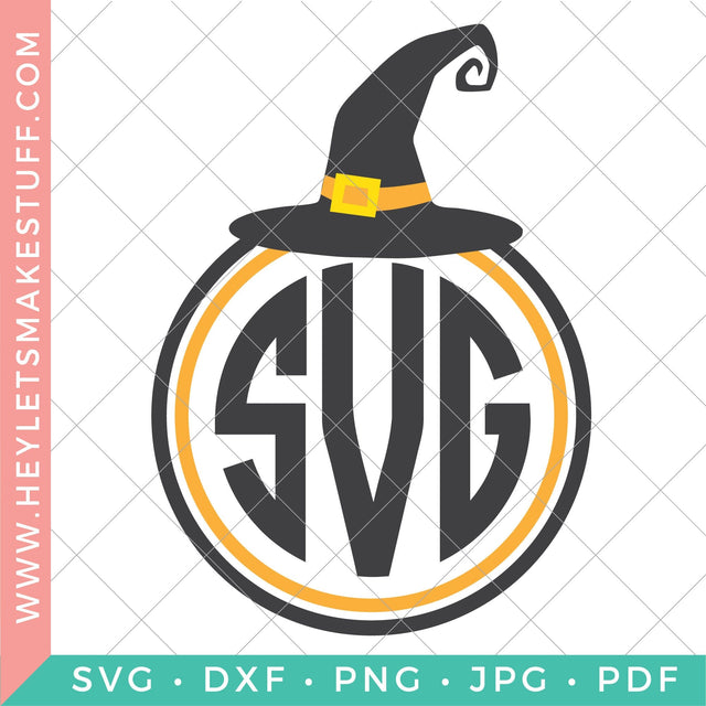 Witch Hat Monogram SVG Hey Let's Make Stuff 