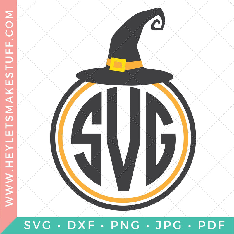 Witch Hat Monogram SVG Hey Let's Make Stuff 