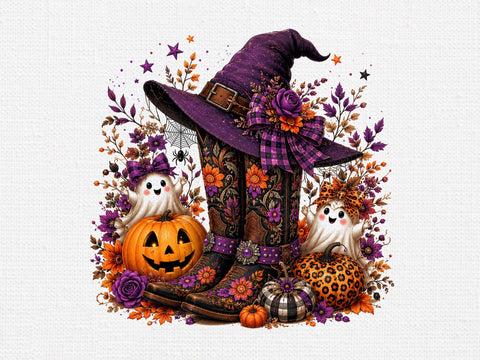Witch Hat Western Boots Ghost PNG SVG artprintfile 
