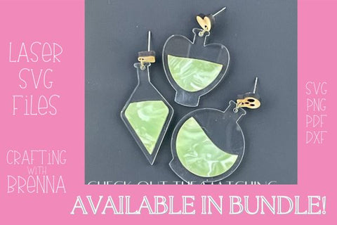 Witch Heart Potion Earring Laser SVG File SVG Crafting With Brenna 