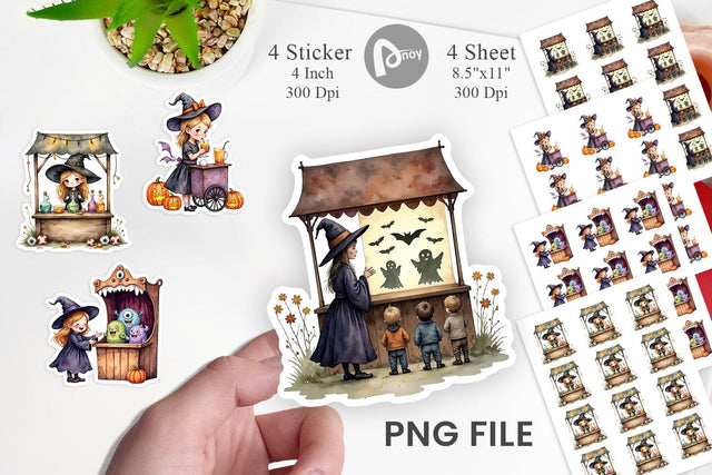 Witch Market Night Sticker Sublimation artnoy 