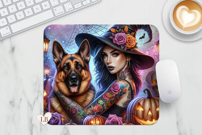 Witch Mouse Pad - Dog Mousepad PNG Sublimation BijouBay 