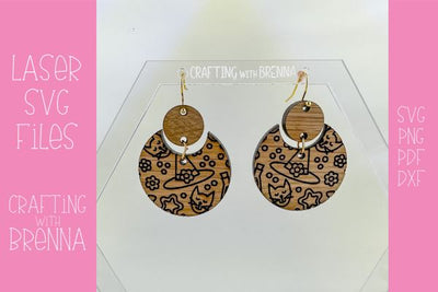 Witch Nested Circle Earrings Laser SVG SVG Crafting With Brenna 