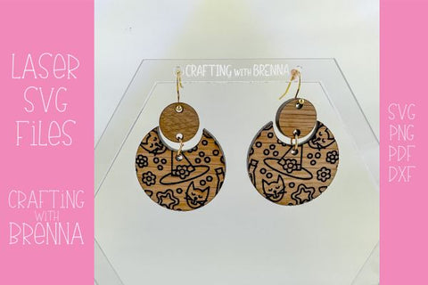 Witch Nested Circle Earrings Laser SVG SVG Crafting With Brenna 