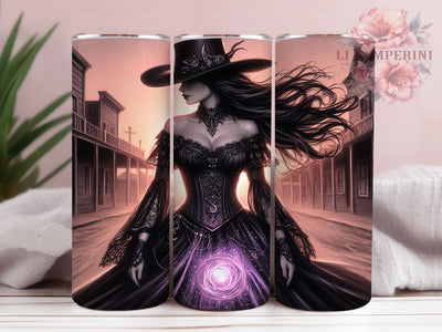 Witch of West Gothic Cowgirl Halloween Tumbler, Gothic Cowgirl, Halloween Tumbler, Spooky Wrap, Western Witch, Dark Aesthetic, 20Oz Sublimation Sublimation Li Zamperini 