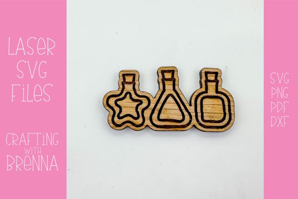 Witch Pattern Potion Hair Clip Laser SVG File - So Fontsy