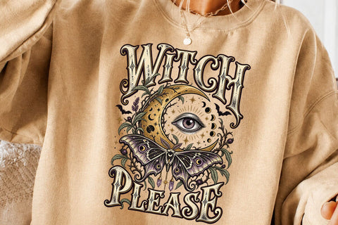 Witch Please Celestial Moon Moth PNG SVG DesignDestine 