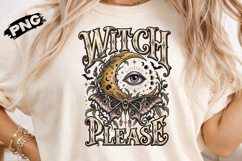 Witch Please Celestial Moon Moth PNG SVG DesignDestine 