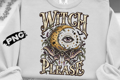Witch Please Celestial Moon Moth PNG SVG DesignDestine 