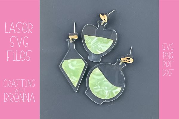 Witch Potion Earrings Bundle Laser SVG File SVG Crafting With Brenna 