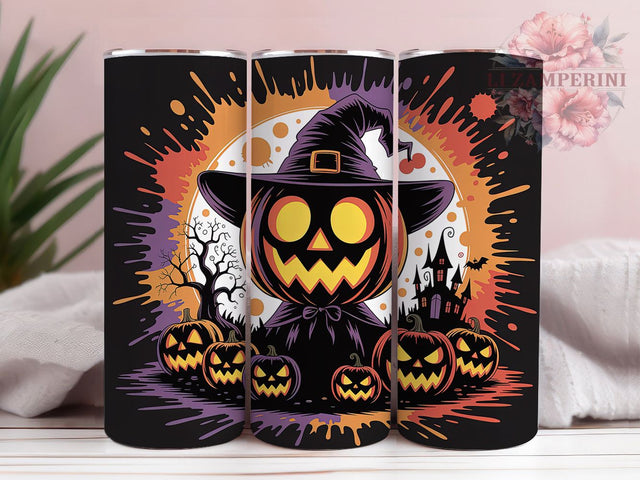 Witch Pumpkin Spooky Halloween Tumbler, Spooky Halloween 20Oz Sublimation, Haunted Coffee Cup Design, Gothic Fall Drinkware, Creepy Autumn Mug Wrap, Rustic Witchy Cup, Trick Or Treat Tumbler Sublimation Li Zamperini 