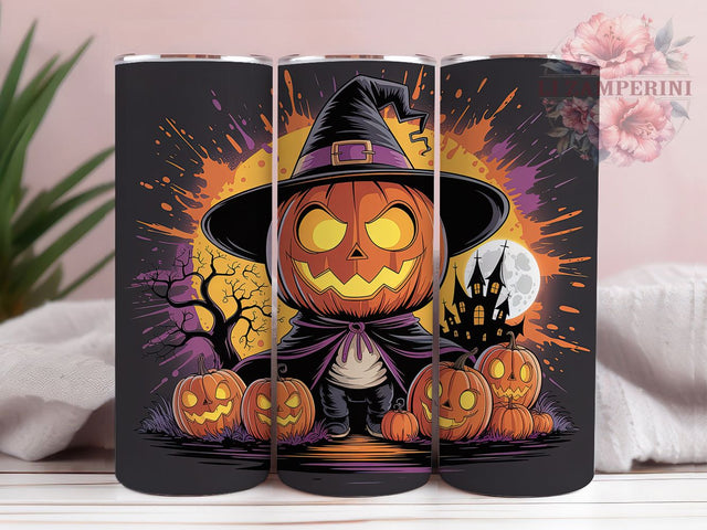 Witch Pumpkin Spooky Halloween Tumbler, Spooky Halloween 20Oz Sublimation, Haunted Coffee Cup Design, Gothic Fall Drinkware, Creepy Autumn Mug Wrap, Rustic Witchy Cup, Trick Or Treat Tumbler Sublimation Li Zamperini 