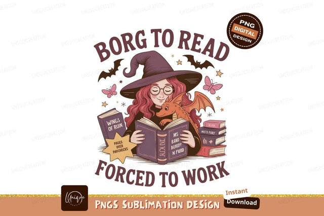 Witch reading books with dragon fantasy Sublimation Designangry 