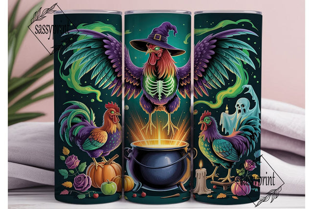 Witch Rooster Halloween Tumbler Wrap Sublimation sassyprint 