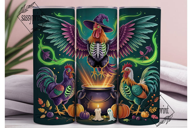Witch Rooster Halloween Tumbler Wrap Sublimation sassyprint 