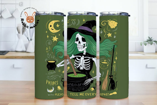 Witch Skeleton Halloween Snarky Tumbler Png, Sarcastic Png, Funny Sublimation Design, Skeleton Clipart Sublimation Rabbitmakies 