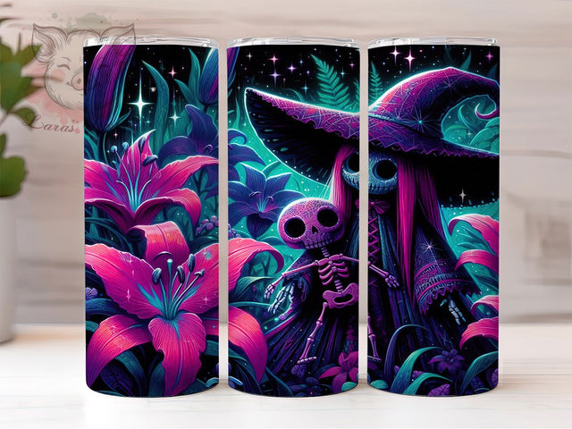 Witch Skeleton Halloween Tumbler, Halloween Skeleton Wrap, Spooky Witch Cup, Gothic Skeleton Design, 20oz Tumbler Wrap, Skeleton Sublimation, Haunted Witch Drinkware Sublimation Lara' s Designs 