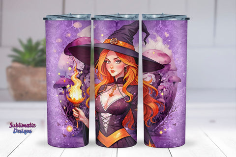 Witch Tumbler Wrap Sublimation Design | 20 oz Skinny Tumbler Wrap Sublimation Design Sublimation Sublimatiz Designs 