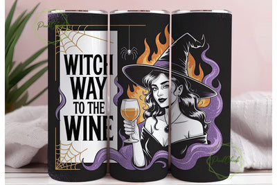 Witch Way to the Wine 20oz Tumbler Wrap Sublimation PixelChick 