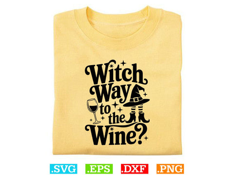 Witch Way To The Wine Svg, Witch Clipart, Halloween Svg, Halloween Witch DXF SVG Creativeart88 