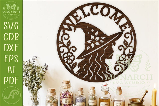 Witch Welcome Wall Sign SVG, Gothic Witch Decor Laser Cut SVG APInspireddesigns 
