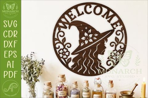 Witch Welcome Wall Sign SVG, Gothic Witch Decor Laser Cut SVG APInspireddesigns 
