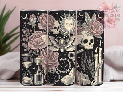 Witchcore Gothic Academia 20oz Tumbler, Gothic Occult, Dark Academia, Mystical Vintage, Esoteric Elements, 20oz Tumbler Wrap, Sublimation PNG Sublimation Li Zamperini 