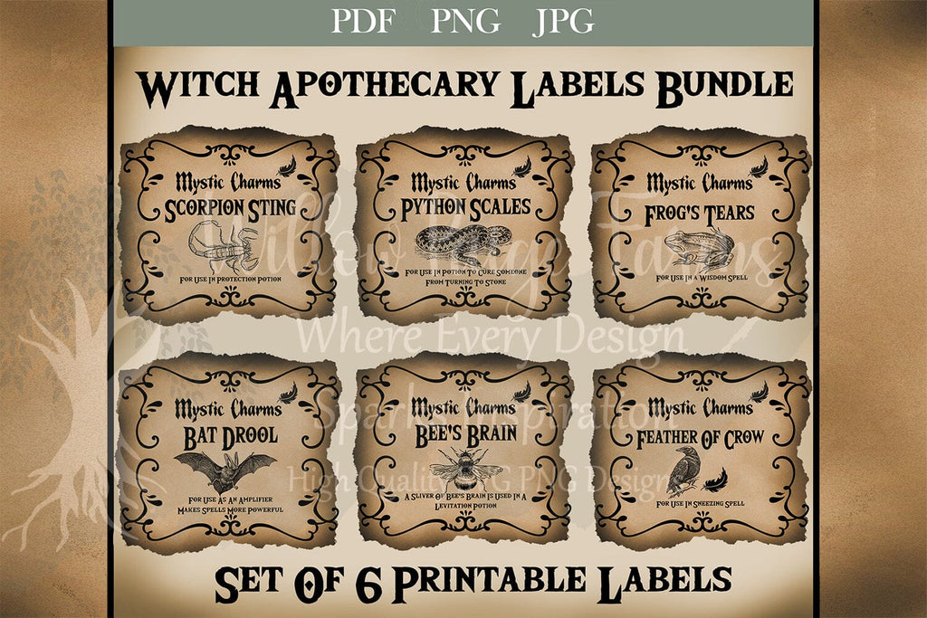 Witches Apothecary Labels Bundle | Witchy jar labels | Poison Jars - So ...