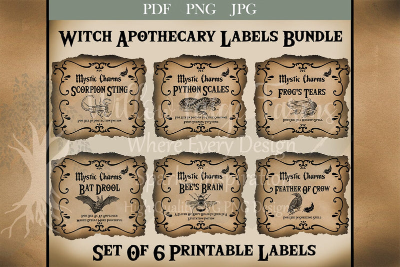 Witches Apothecary Labels Bundle | Witchy jar labels | Poison Jars - So ...