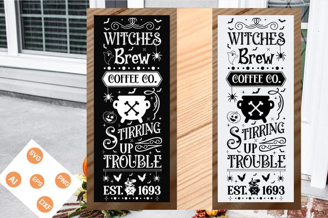 Witches Brew Coffee Co Svg, Halloween Quote Vintage T Shirt SVG, Halloween SVG, Retro Halloween SVG, Halloween SVG Design SVG DesignPlante 503 