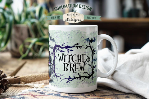 Witches Brew Halloween | 11 & 15 oz Mug Sublimation Wrap PNG Sublimation Ewe-N-Me Designs 