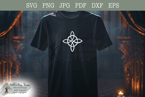 Witches Knot Sacred Protection Symbol Black White PNG svg png pdf jpg eps dxf file | Hand Drawn protection and sacred energy | Wiccan symbol SVG Willow Paige Farms 