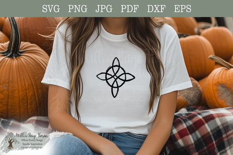Witches Knot Sacred Protection Symbol Black White PNG svg png pdf jpg eps dxf file | Hand Drawn protection and sacred energy | Wiccan symbol SVG Willow Paige Farms 
