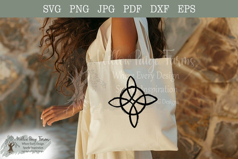 Witches Knot Sacred Protection Symbol Black White PNG svg png pdf jpg eps dxf file | Hand Drawn protection and sacred energy | Wiccan symbol SVG Willow Paige Farms 