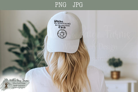 Witches Will Never Fit in a Box But We Love a Good Circle – Hand Drawn Pentacle Design | Black & White PNG JPG | Wiccan Witchy Digital Download Sublimation Willow Paige Farms 