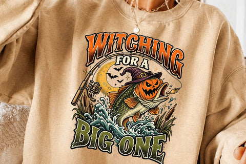 Witching For A Big One Fishing Halloween SVG DesignDestine 