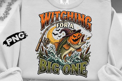 Witching For A Big One Fishing Halloween SVG DesignDestine 