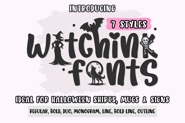 Witchink Font Bundle – Cute Halloween Handwritten Fonts Pack Font TonisArtStudio 