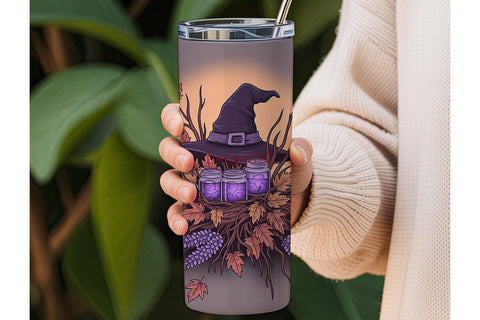 Witch's Autumn Potion 20oz Tumbler Wrap Sublimation DesignSVG 