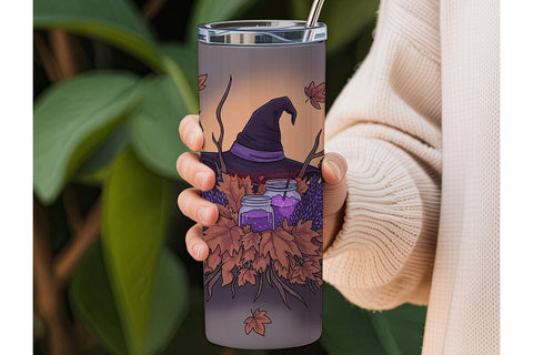 Witch's Autumn Potion 20oz Tumbler Wrap Sublimation DesignSVG 