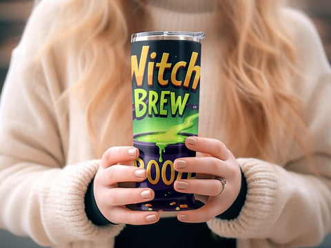 Witch's Brew Halloween Booze Tumbler Wrap PNG Sublimation Luvleigh Digitals 