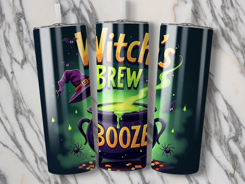 Witch's Brew Halloween Booze Tumbler Wrap PNG Sublimation Luvleigh Digitals 