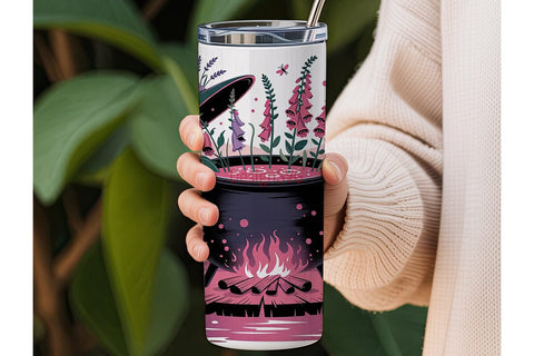 Witch's Cauldron Tumbler Wrap Sublimation DesignSVG 